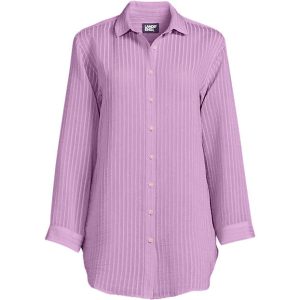 Women's Rayon Rib Button Down Cover-Up