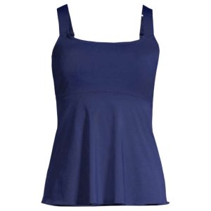Women's Adjustable Scoop Neck Flutter Tankini Top