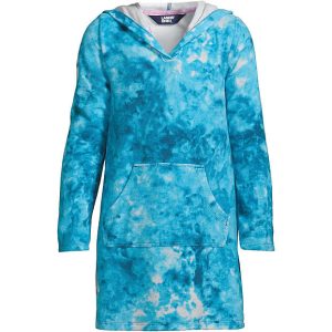 Kids Long Sleeve Hooded Front Pocket Terry Cloth Swimsuit Cover-Up