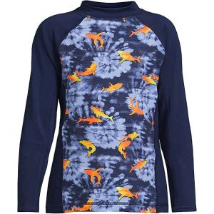 Boys Long Sleeve Mock Neck UPF 50 Swim Rash Guard