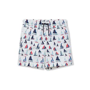 Boys Chlorine Resistant 5" Swim Trunks with Mesh Liner