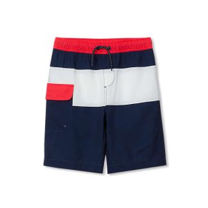 Boys Chlorine Resistant Colorblock Hydroliner Board Swim Trunks