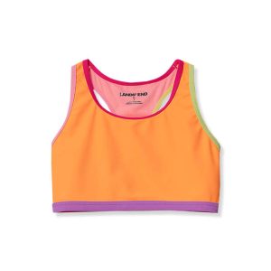 Girls Chlorine Resistant Contrast Racer Back Bikini Top