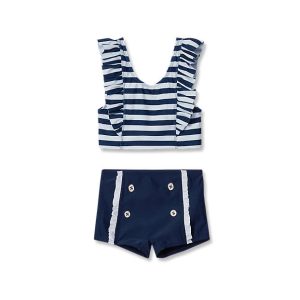 Girls Chlorine Resistant Ruffle Tankini Swimsuit Set