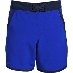 Boys Active Stretch Curved Hem Long Board Shorts