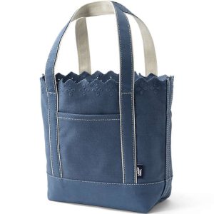Eyelet Canvas Open Top Tote Bag