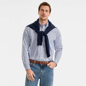 Men's No Iron Supima Cotton Pinpoint Buttondown Collar Dress Shirt