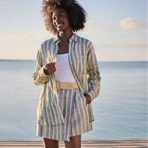 Women's Linen Oversized Button Front Shirt