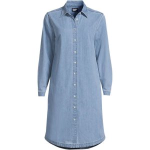Women's Chambray Button Front Dress
