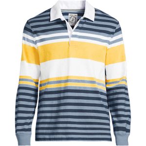 Men's Long Sleeve Stripe Rugby Shirt