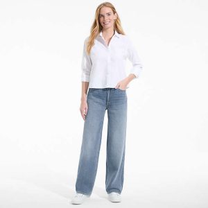 Women's Rigid Denim Mid Rise Baggy Jeans