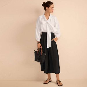 Women's Creaseless High Rise Palazzo Crop Pants