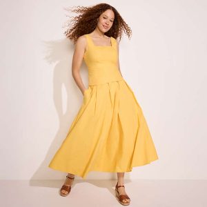 Women's Poplin Godet Maxi Skirt - Set Bottom