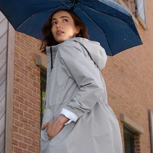 Women's Waterproof Hooded Packable Rain Jacket
