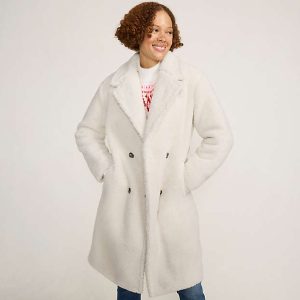 Women's Double Breasted Sherpa Fleece Coat