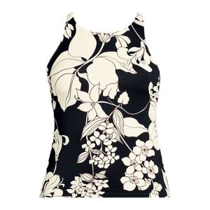 Women's Mastectomy Tugless High Neck Strappy Back Tankini Top