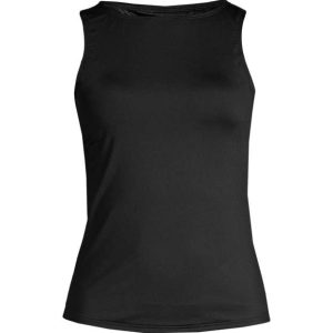 Women's Mastectomy High Neck UPF 50 Sun Protection Modest Tankini Swimsuit Top
