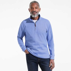 Men's Bedford Rib Casual Quarter Zip Pullover Sweater