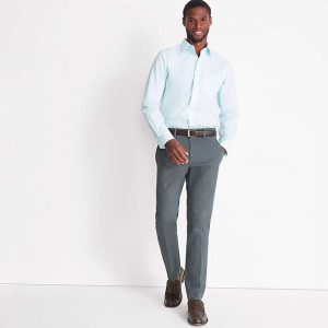 Men's No Iron Straight Fit Plain Front Chino Pant