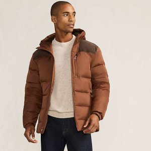 Men's Corduroy Max 600 Down Puffer Hooded Jacket