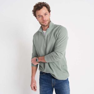 Men's Long Sleeve Waffle Quarter Zip