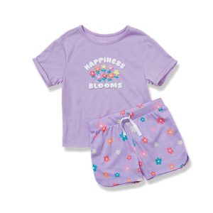 Girls Short Sleeve Tee and Shorts Pajama Set