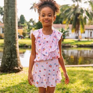 Girls Breezy V-Neck Ruffle Top