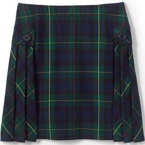 Girls Side Pleat Plaid Skort Above the Knee
