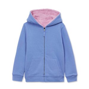 Kids Reversible Sherpa Fleece Hoodie