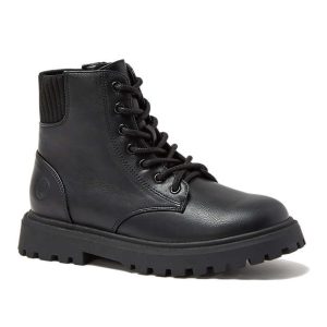 Girls Zip Up Lugged Boots