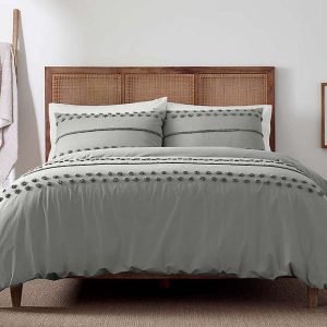 Blue Loom Hazel Textured Cotton Duvet Cover Set