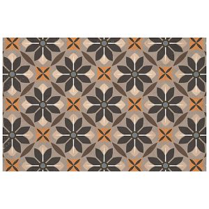 Matterly Skid Resistant Floral Mosaic Floor Mat
