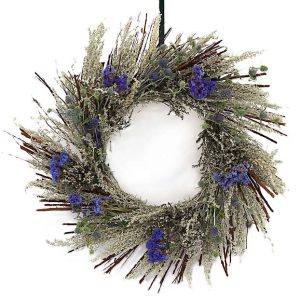 Teufel 18" Dried Blue Statice Wreath