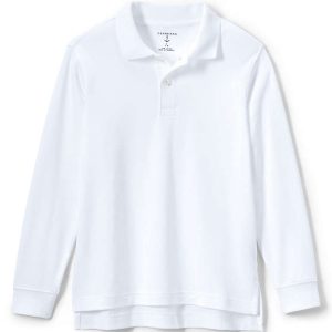 School Uniform Long Sleeve Interlock Polo Shirt