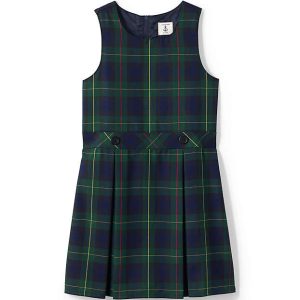 School Uniform Girls Plaid Jumper Top of Knee