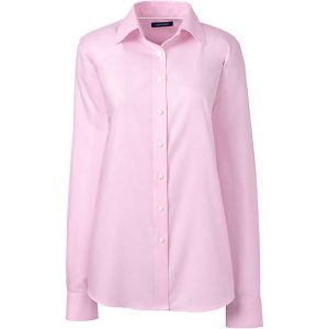 School Uniform Women's Long Sleeve No Iron Pinpoint Shirt