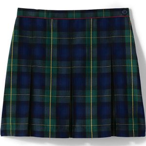 School Uniform Girls Plaid Box Pleat Skirt Top of the Knee
