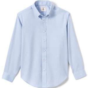 School Uniform Boys Long Sleeve No Iron Pinpoint Dress Shirt